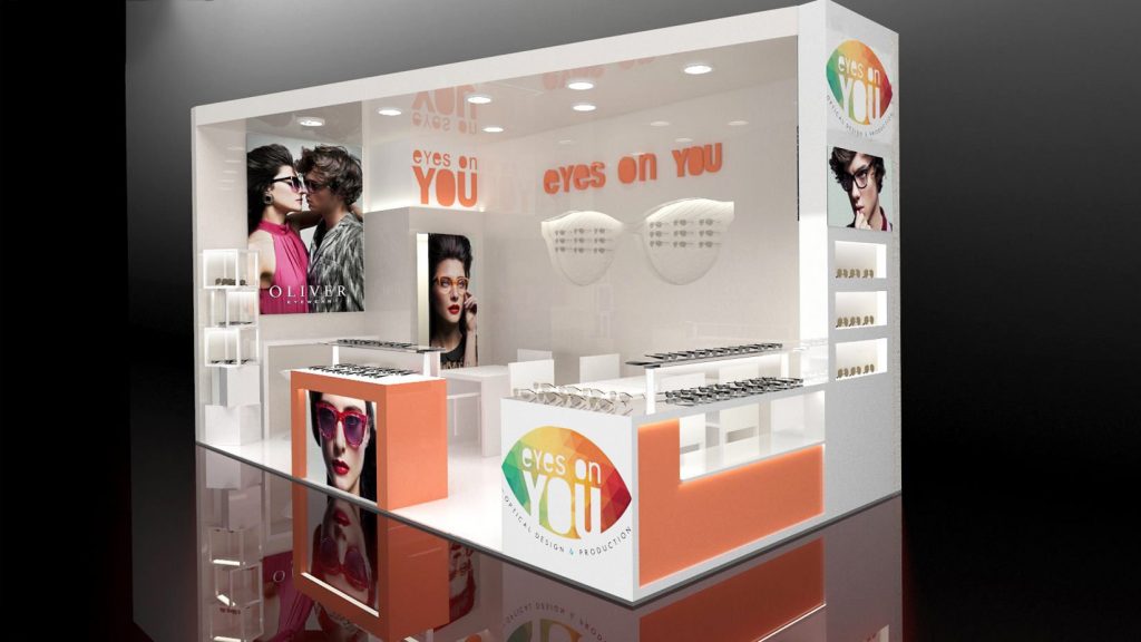 Excibition booth for Glasses Expo at Paris Cube theme | Art & Design Group