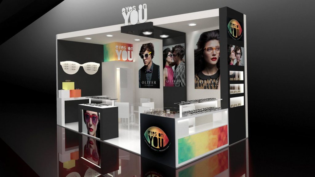 Excibition booth for Glasses Expo at Paris Cube theme variation | Art & Design Group