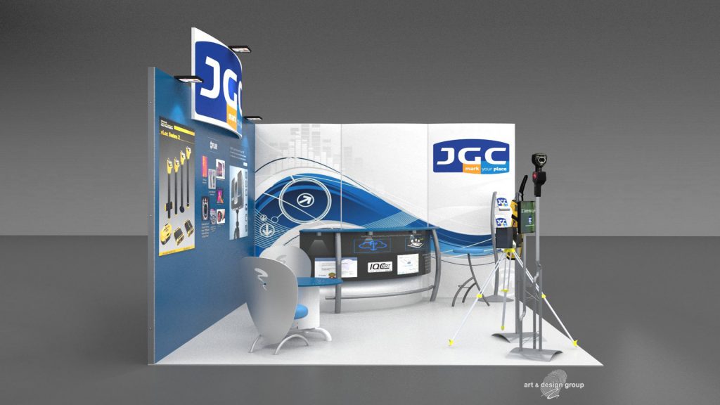 Εκθεσιακό περίπτερο της εταιρείας JGC στις εκθέσεις Domotec και Secure expo 2018.