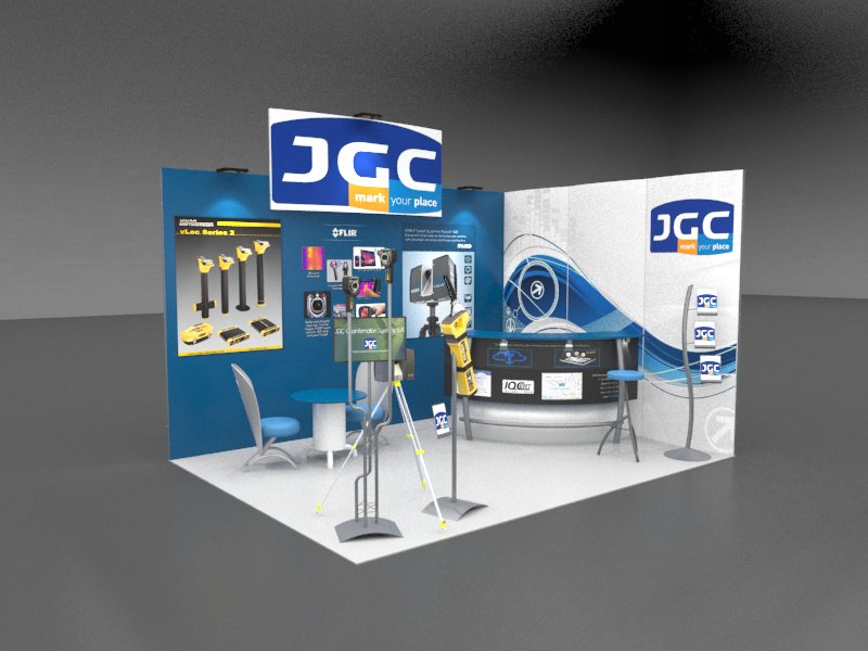 Εκθεσιακό περίπτερο της εταιρείας JGC στις εκθέσεις Domotec και Secure expo 2018.